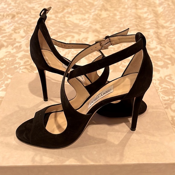 Jimmy Choo heels. Worn once in amazing condition. Style: Emily suede black 100mm - Picture 4 of 8